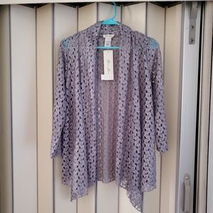 Metallic Knit 3/4 Sleeve Shrug